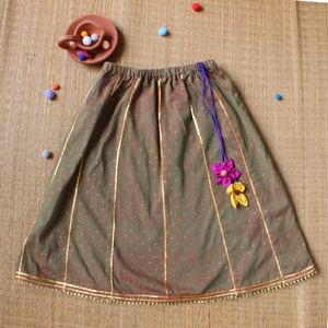 phool lehenga rust