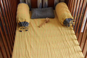 stripes bed sheet & pillow set yellow