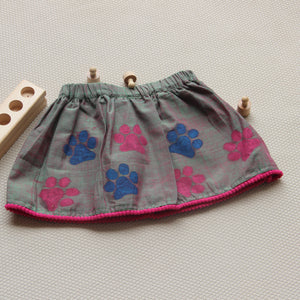 sheru magenta top & paws skirt (set)
