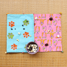 Load image into Gallery viewer, blue paws &amp; pink bhao-bhao table mats (Set of 2)
