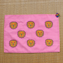 Load image into Gallery viewer, yellow kata-chamach &amp; pink sheru table mats (set of 2)
