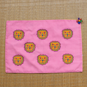 yellow kata-chamach & pink sheru table mats (set of 2)